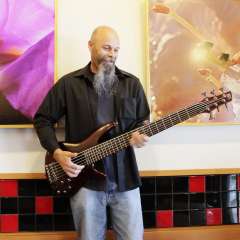 Junior on Salt Spring Island, playing bass