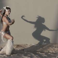 Ishani Ishaya with Shadow - Venice Beach, California, 2012